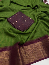 Load image into Gallery viewer, Elegant Festive Wear Pure Dola Silk Jacquard Weaving Work Fancy Designer Saree With Blouse Piece