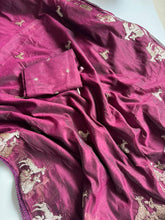 Load image into Gallery viewer, Attractive Function Wear Soft Chanderi Cotton Silk Embroidery n Tussels Work Fancy Saree With Elegnt Blouse Piece