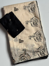 Load image into Gallery viewer, Attractive Function Wear Soft Chanderi Cotton Silk Embroidery n Tussels Work Fancy Saree With Elegnt Blouse Piece