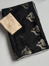 Load image into Gallery viewer, Attractive Function Wear Soft Chanderi Cotton Silk Embroidery n Tussels Work Fancy Saree With Elegnt Blouse Piece