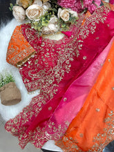 Load image into Gallery viewer, Exuberant Wedding Wear Satin Silk Heavy Embroidery n Aarco Work Fancy Designer Saree With Stitched Blouse