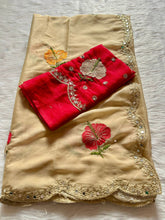 Load image into Gallery viewer, Elegant Party Wear Georgette Embroidery n Mirror Work Fancy Designer Saree With Contrast Blouse Piece