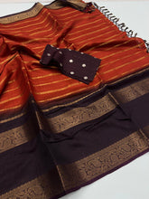 Load image into Gallery viewer, Redolent Festive Wear Pure Soft Dola Chex Silk Jacquard Border Designer Saree With Blouse Piece