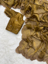 Load image into Gallery viewer, Groovy Function Wear Silk Embriodery Work Designer Saree With Elegant Blouse Piece