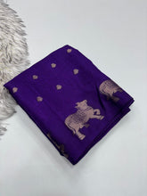 Load image into Gallery viewer, Adorable Festive Wear Pure Soft Dola Silk Jacquard Border Butti Design Fancy Saree For Women
