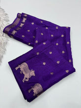 Load image into Gallery viewer, Adorable Festive Wear Pure Soft Dola Silk Jacquard Border Butti Design Fancy Saree For Women