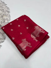 Load image into Gallery viewer, Adorable Festive Wear Pure Soft Dola Silk Jacquard Border Butti Design Fancy Saree For Women