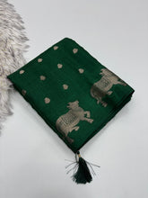 Load image into Gallery viewer, Adorable Festive Wear Pure Soft Dola Silk Jacquard Border Butti Design Fancy Saree For Women