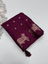 Load image into Gallery viewer, Adorable Festive Wear Pure Soft Dola Silk Jacquard Border Butti Design Fancy Saree For Women