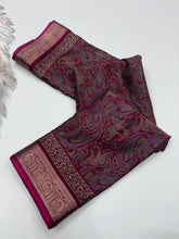 Load image into Gallery viewer, Opulent Party Wear Pure Soft Kashmiri Silk Mangalkari Border Designer Saree With Elegant Blouse