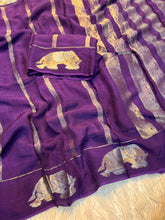 Load image into Gallery viewer, Traditional Function Wear Pure Viscose Dola Silk Jacquard Design Fancy Saree With Blouse Piece