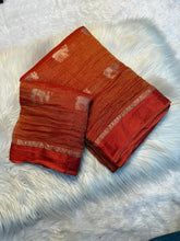 Load image into Gallery viewer, Impressive Viscose Tissue Weaving Silk Zari Work Fancy Designer Saree With Blouse