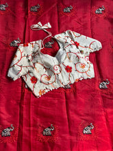 Load image into Gallery viewer, Mellifluous Function Wear Chanderi Cotton Embroidery n Tussels Work Fancy Designer Saree With Stitched Blouse