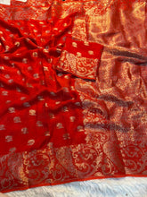 Load image into Gallery viewer, Magnetic Function Wear Pure Viscose Weaving Silk Jacquard Work Rich Pallu Designer Saree With Elegant Blouse Piece