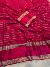 Load image into Gallery viewer, Quintessential Party Wear Pure Viscose Georgette With Satin Border Fancy Designer Saree For Women