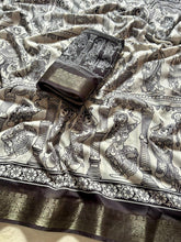 Load image into Gallery viewer, Splendorous Function Wear Soft Mul Cotton Jacquard Border Rich Pallu Fancy Desinger Saree With Blouse Piece