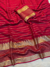Load image into Gallery viewer, Effervescent Festive Wear Pure Viscose Georgette Linning Weaving Border Fancy Designer Saree