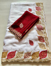 Load image into Gallery viewer, Redolent Festive Wear Rangoli Crush Silk Sequence n Cut Work Border Fancy Saree With Contrast Blouse Piece