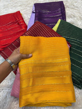Load image into Gallery viewer, Adorning Function Wear Pure Viscose Georgette Linning Weaving Satin Patta Border Fancy Designer Saree