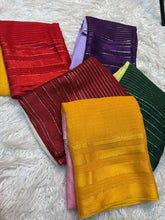 Load image into Gallery viewer, Adorning Function Wear Pure Viscose Georgette Linning Weaving Satin Patta Border Fancy Designer Saree