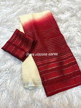 Load image into Gallery viewer, Adorning Function Wear Pure Viscose Georgette Linning Weaving Satin Patta Border Fancy Designer Saree