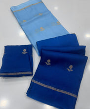 Load image into Gallery viewer, Charming Festive Wear Pure Soft Viscose Silk Jacquard n Satin Border Fancy Designer Saree With Blouse Piece