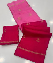Load image into Gallery viewer, Charming Festive Wear Pure Soft Viscose Silk Jacquard n Satin Border Fancy Designer Saree With Blouse Piece