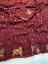 Load image into Gallery viewer, Fantabulous Festive Wear Viscose Georgette Jacquard Work Rich Pallu Designer Saree For Ocassion
