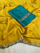 Load image into Gallery viewer, Blissful Function Wear Rangoli Silk Embroidery Butti Work Fancy Designer Saree For Occasion