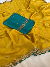 Load image into Gallery viewer, Blissful Function Wear Rangoli Silk Embroidery Butti Work Fancy Designer Saree For Occasion