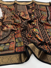 Load image into Gallery viewer, Mellifluous Function Wear Pure Soft Chiffon Silk Print n Mangalkari Border Fancy Designer Saree