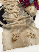 Load image into Gallery viewer, Adorable Party Wear Golden Colour Silk Handwork Fancy Designer Saree For Occasion