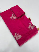 Load image into Gallery viewer, Fantabulous Party Wear Chanderi Cotton Embroidery n Tussels Work Fancy Designer Saree With Blouse Piece