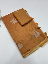 Load image into Gallery viewer, Fantabulous Party Wear Chanderi Cotton Embroidery n Tussels Work Fancy Designer Saree With Blouse Piece