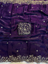 Load image into Gallery viewer, Admirable Wedding Wear Silk Heavy Embroidery n Aarco Work Fancy Designer Saree With Elegant Blouse Piece