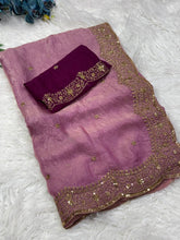 Load image into Gallery viewer, Charming Festive Wear Silk Embroidery Sequence Work Fancy Designer Saree With Blouse Piece