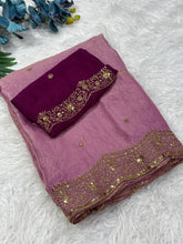 Load image into Gallery viewer, Charming Festive Wear Silk Embroidery Sequence Work Fancy Designer Saree With Blouse Piece