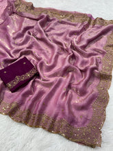 Load image into Gallery viewer, Charming Festive Wear Silk Embroidery Sequence Work Fancy Designer Saree With Blouse Piece