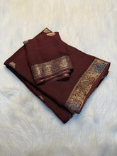 Load image into Gallery viewer, Elegant Party Wear Pure Soft Viscose Silk Jacquard Work Border Saree With Matching Blouse