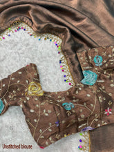 Load image into Gallery viewer, Charming Function Wear Chiffon Beads Embroidered Work Fancy Designer Saree With Elegant Blouse Piece