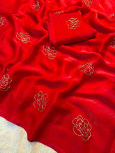 Load image into Gallery viewer, Attractive Party Wear Silk Beads Work Fancy Designer Saree With Blissful Blouse Piece