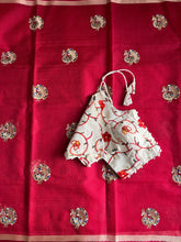 Load image into Gallery viewer, Adorable Festive Wear Kota Doriya Embroidery Work Zari Border Designer Saree With Stitched Blouse