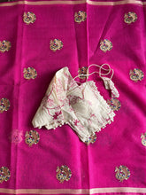 Load image into Gallery viewer, Adorable Festive Wear Kota Doriya Embroidery Work Zari Border Designer Saree With Stitched Blouse