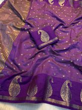 Load image into Gallery viewer, Graceful Party Wear Soft Tussar Silk Jacquard Zari Work Border Fancy Designer Saree For Wedding