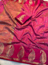 Load image into Gallery viewer, Graceful Party Wear Soft Tussar Silk Jacquard Zari Work Border Fancy Designer Saree For Wedding