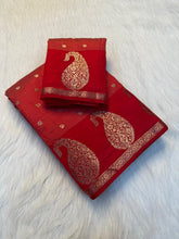 Load image into Gallery viewer, Graceful Party Wear Soft Tussar Silk Jacquard Zari Work Border Fancy Designer Saree For Wedding