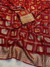 Load image into Gallery viewer, New Partywear Pure Viscose Georgette Jacquard Weaving Work Fancy Designer Saree With Blouse