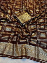 Load image into Gallery viewer, New Partywear Pure Viscose Georgette Jacquard Weaving Work Fancy Designer Saree With Blouse