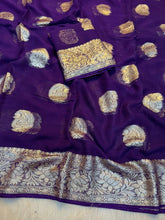 Load image into Gallery viewer, Elegant Party Wear Pure Viscose Georgette Jacquard Weaving Work Fancy Designer Saree With Blouse