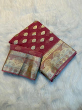 Load image into Gallery viewer, Adorning Function Wear Pure Viscose Georgette Jacquard Weaving Work Fancy Designer Saree With Blouse